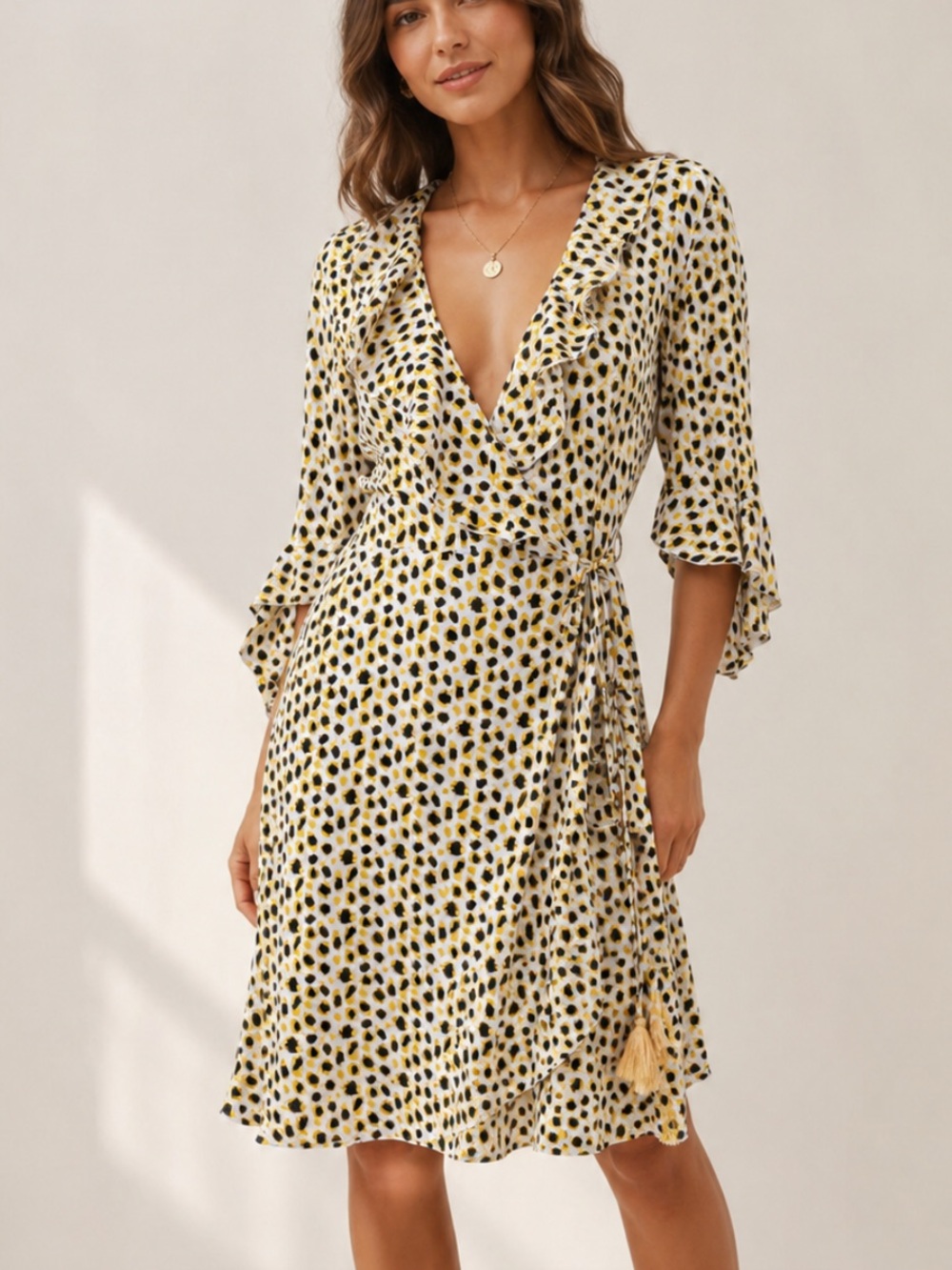 North Shore Animal Print Wrap Dress